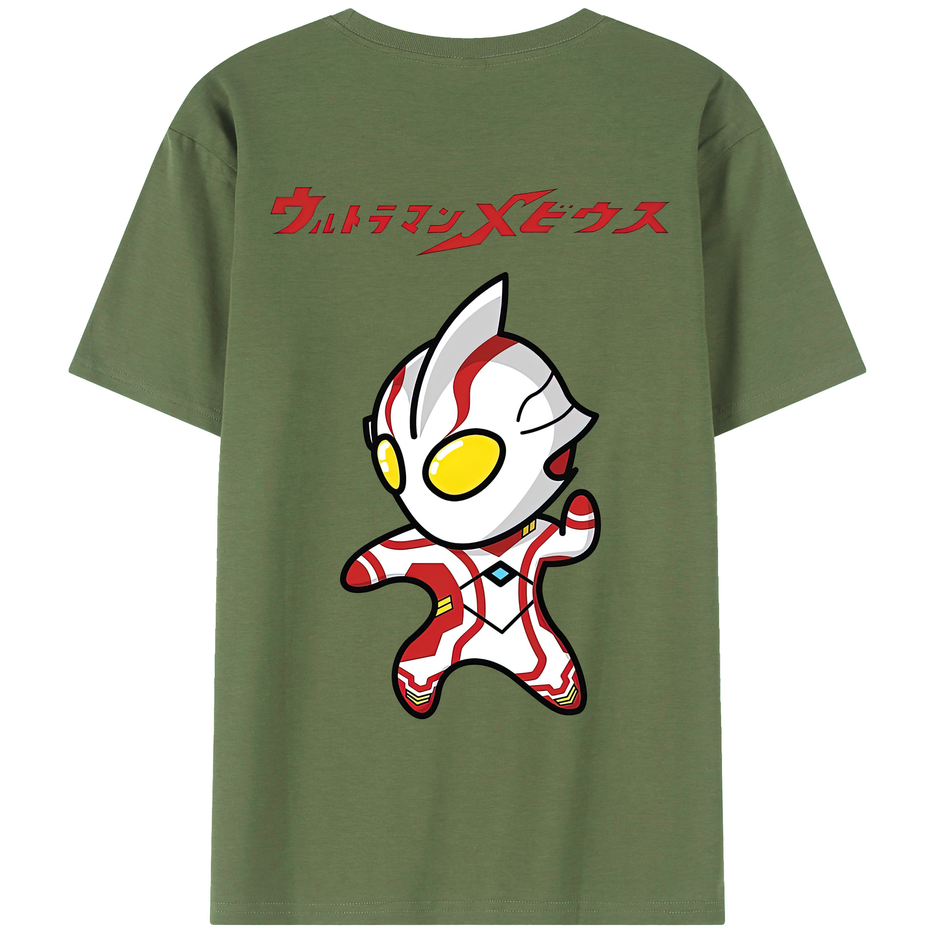 （画像用） ウルトラマン Ultraman 綿100％ メンズ半袖Tシャツ（バックプリント） 通気性